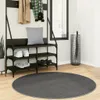 vidaXL Teppich IZA Kurzflor Skandi-Stil Anthrazit Ø 120 cm Produktbild-Vorschau 2