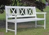 Gartenbank Malmö 3-sitzig Eukalyptus-Holz weiß mit Armlehnen Produktbild-Vorschau