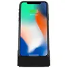 A black iPhone charging dock with an iPhone displaying a 75% charged battery icon. Podgląd zdjęcia produktu