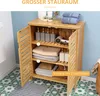 kleankin Badezimmerschrank Badschrank mit 2 Lamellentüren, Produktbild-Vorschau 4