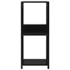 A black, minimalist bookshelf against a white background. Produktbild-Vorschau
