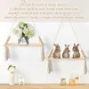 2er Set Makramee Wandregal Holz Hängeregal Wandregal Boho Produktbild-Vorschau 5