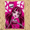 A Monster High character illustration on a pink and white background, resembling a blanket or textile. Produktbild-Vorschau