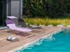 BELIANI Gartenliege Violett Stahl mit Sonnendach Produktbild-Vorschau 2