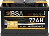 BSA Autobatterie 77Ah 12V Batterie 750AEN +30% Produktbild-Vorschau 1