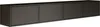 A long, dark, wall-mounted TV cabinet with four doors is shown against a white background. Anteprima dell’immagine prodotto