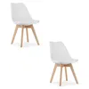 Stoel - Leobert - Mark - Wit - 49 x 43 x 82 cm - Lot van 2 Productafbeelding-voorbeeld 1