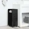 Badschrank Schmal Mit Rollen Holzwerkstoff: Schwarz Farbe: Produktbild-Vorschau 3