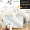 A marketing image showing a KESSER infrared heater with dimensions and features highlighted. Produktbild-Vorschau