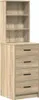 A tall, narrow dresser with a bookshelf on top, shown against a white background. Náhled obrázku produktu