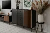 CALICOSY - Buffet 2 Portes 4 Tiroirs Noir et Bois L118 cm - Voir les images du produit 15