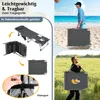 Collage of images showing a foldable lounge chair in different states and settings, including a beach and a grassy field. Anteprima dell’immagine prodotto
