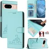 Leder Hülle für Google Pixel 8A Süße Katze Flip Case Produktbild-Vorschau 1