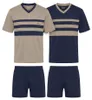 LE JOGGER Pyjama 4 -teilig marine, beige Größe 52/54 Produktbild-Vorschau 1