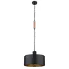 Hängeleuchte, schwarz-gold, 1 flammig, H 120 cm Produktbild-Vorschau 2