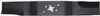 A close-up, straight-on view of a black lawnmower blade against a white background. Produktbild-Vorschau