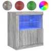 vidaXL Sideboard mit LED-Leuchten Grau Sonoma 60,5x37x67 cm Produktbild-Vorschau 2