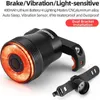 Rockbros Q5 black rear bicycle light with intelligent STOP Podgląd zdjęcia produktu 25