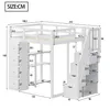 A diagram of a white loft bed with dimensions indicated by lines and numbers. Produktbild-Vorschau