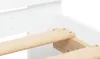 Close-up view of a white bed frame with wooden slats. Anteprima dell’immagine prodotto