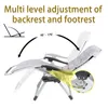 A reclining chair with adjustable backrest and footrest shown in various positions. Produktbild-Vorschau