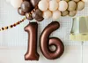 Balon foliowy Cyfra „6” - 86 cm, mocca, brązowy, satynowy Podgląd zdjęcia produktu 2