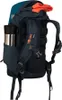 Side view of a blue backpack with an orange item peeking out of the top. Produktbild-Vorschau