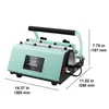 A mint green heat press machine for tumblers, shown from a diagonal angle. Produktbild-Vorschau