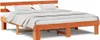 Möbel Bettgestell mit Kopfteil Wachsbrown 200x200 cm Produktbild-Vorschau 4