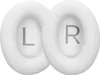 Two white ear pads for headphones, each with a letter 'L' or 'R' printed on it. Produktbild-Vorschau