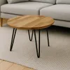 regalik Table basse ronde en chêne Ø80 cm – pieds métal Voir les images du produit 3