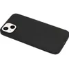 A black iPhone case is shown from a diagonal angle, highlighting its camera cutout. Produktbild-Vorschau