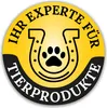 A circular logo with a horseshoe and a paw print, surrounded by text. Produktbild-Vorschau