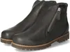 A pair of dark gray leather ankle boots with a side zipper and a thick lug sole, presented against a white background. Produktbild-Vorschau