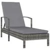 vidaXL Sonnenliege mit Armlehnen Poly Rattan Grau Produktbild-Vorschau 7