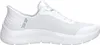 A single white Skechers Slip-ins GO WALK Flex shoe shown from the side. Voir les images du produit