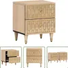 The Living Store Nachttische 2 Stk. 40x33x46 cm Massivholz Produktbild-Vorschau 1
