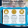 A blue tablet with parental control features displayed on its screen, with children in the background. Produktbild-Vorschau