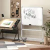 Bílá tabule HOMCOM, 120 x 90 cm, magnetická, otočná, Náhled obrázku produktu 9