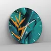 Wanduhr - Rund - Glasuhr - Blumen Tropen Blätter - 40x40cm Produktbild-Vorschau 4