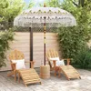 vidaXL Balijský slnečník krémový 215 x 215 x 260 cm Náhľad obrázku produktu 3