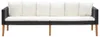 vidaXL 3-Sitzer-Gartensofa mit Auflagen Poly Rattan Schwarz Produktbild-Vorschau 4