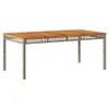 Gartentisch Grau 180x90x75 cm Poly Rattan Akazienholz Produktbild-Vorschau 1