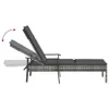 Sonnenliege mit Auflage Grau Poly Rattan Produktbild-Vorschau 7