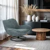 Sessel Wohnzimmer Büro modern drehbar aus Stoff Bouclé Konn Produktbild-Vorschau 7