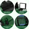 Collage of four close-up images showcasing features of a green electric ride-on car. Náhľad obrázku produktu