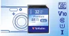 A graphic illustration of a camera next to a Verbatim SD card, highlighting its features. Produktbild-Vorschau