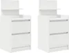 Two white nightstands with two drawers each and a small shelf above. Náhľad obrázku produktu
