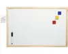 A whiteboard with a wooden frame, a marker, and three magnetic squares. Voir les images du produit