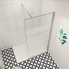 A modern bathroom corner with a walk-in shower enclosure. Produktbild-Vorschau